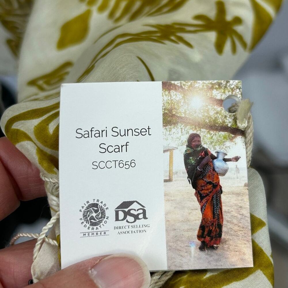 NWT Trades of Hope 100% Silk Tribal Pattern Long Scarf - Picture 7 of 7